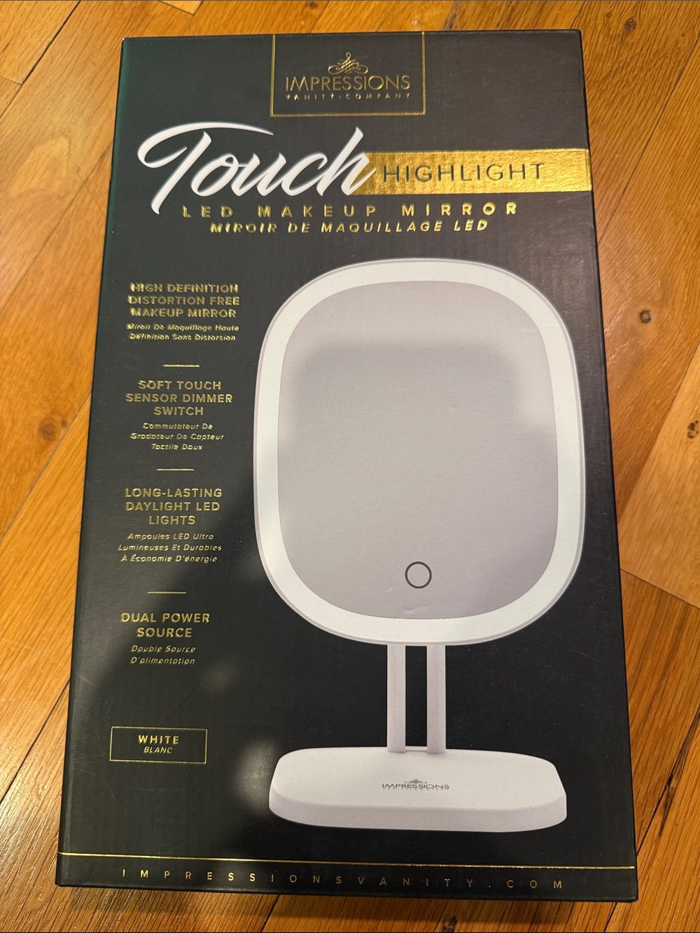 Impressions Touch Highlight LED Makeup Mirror - White